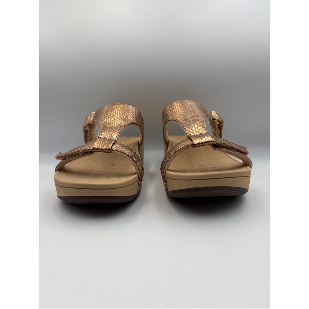 Vionic Ellie Metallic Snake Rose Gold Comfort Wedge Sandals Size 7 - Picture 10 of 10